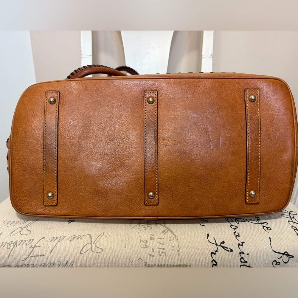 Vintage Dooney & Bourke Florentine Leather Double Handle Toggle Bag - Picture 7 of 15